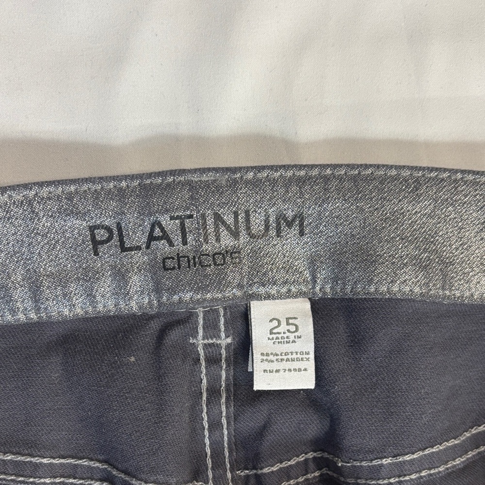 Chico's Platinum Silver Jeans - Picture 2 of 5